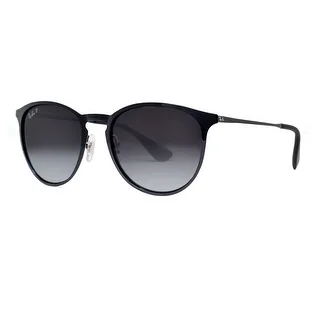 Ray Ban RB3539 002/T3 Erika Metal Black Polarized Grey Gradient Round Sunglasses - 54mm-19mm-145mm