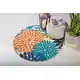 preview thumbnail 32 of 158, Nourison Aloha Floral Modern Indoor/Outdoor Area Rug 4' Round - Green/Blue