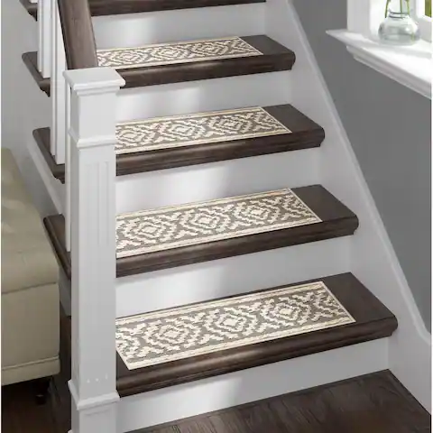 White and Grey Stair Treads with Double Sided Tape