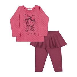 Baby Girl Outfit Long Sleeve Shirt and Skirted Leggings Pulla Bulla 3-12 Months