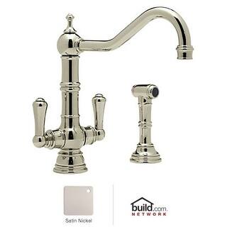 Rohl U.4766-2 Perrin and Rowe Kitchen Faucet with Side Spray and Metal Lever Han