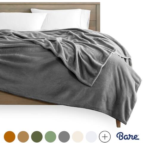 Bare Home Microplush Fleece Blanket - Ultra-Soft Velvet Bed Blanket