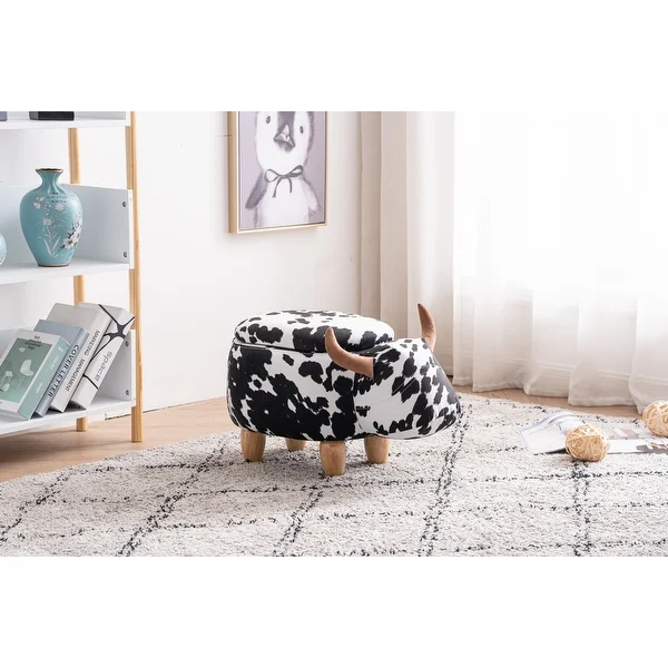 Connor the Cow Storage Upholstered Kids Ottoman