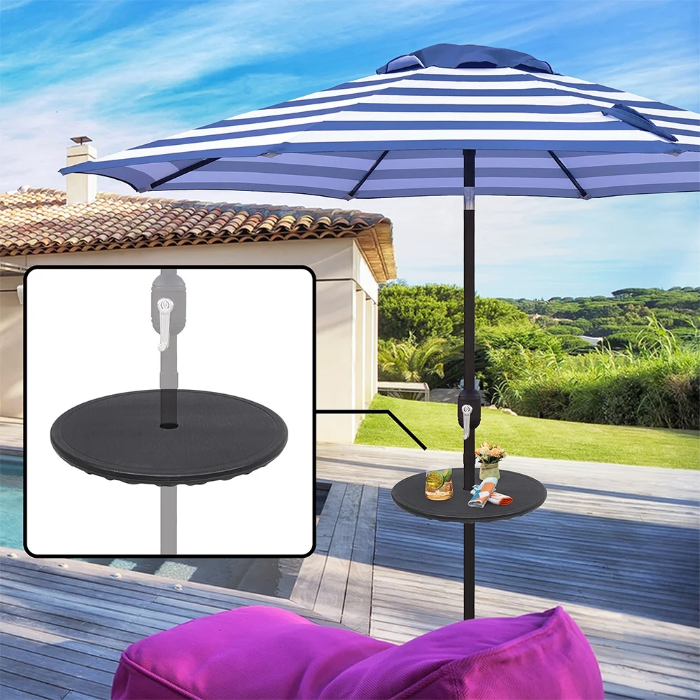 Maypex 20 In. Adjustable Outdoor Umbrella Round Table Top - Black