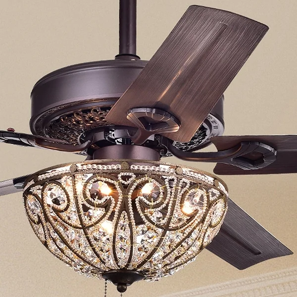 Catalina Bronze 5-blade 48-inch Crystal Ceiling Fan (Optional Remote). Opens flyout.