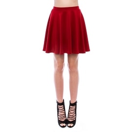 Simply Ravishing Women's Basic Stretch Flared Skater Mini Skirt