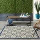 preview thumbnail 1 of 71, Nourison Caribbean Floral Geometric Indoor/Outdoor Area Rug 2'6" x 4' - Ivory/Navy