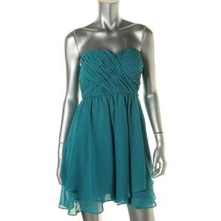 Hailey Logan by Adrianna Papell Womens Juniors Cocktail Dress Chiffon Pleated