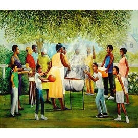 ''Family Reunion'' by Lavarne Ross African American Art Print (25 x 30.5 in.)