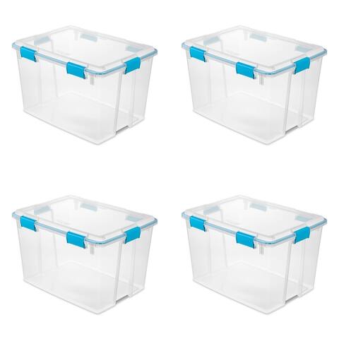STERILITE 80 Quart Gasket Storage Boxes, Clear - Case of 4