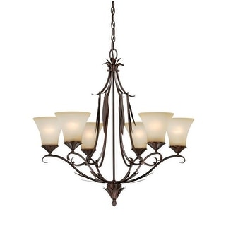 Vaxcel Lighting H0076 Coricelli 6 Light Single Tier Chandelier with Glass Shades - 29.25 Inches Wide