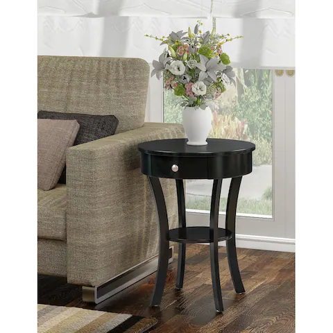 Copper Grove Round End Table with Drawer