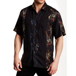 Tommy Bahama NEW Black Mens Size Large L Floral Button Down Silk Shirt