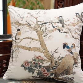 Luxury White Bird Printing Pillow 20"X20"