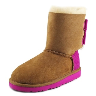 Ugg Australia K Bailey Bow Wool Youth Round Toe Suede Multi Color Winter Boot