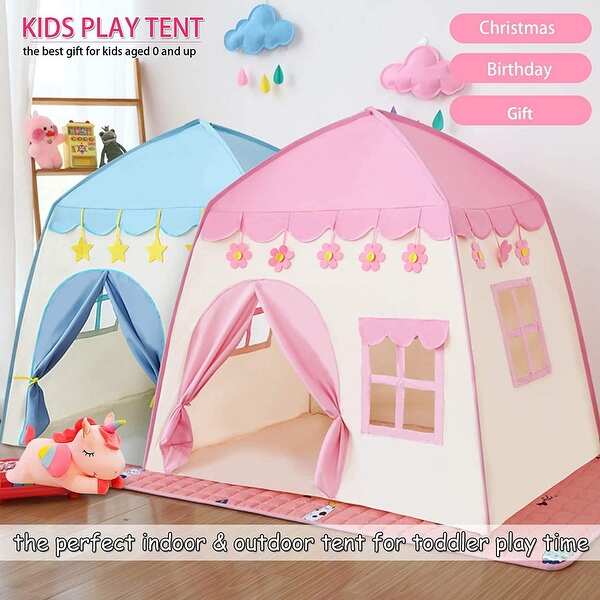 Kids Play Tent Playhouse Indoor & Outdoor, Princess Castle Tent