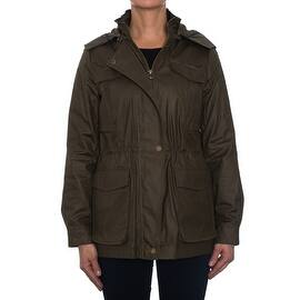 Laundry By Design Cinch Waist Jacket with Zip-Off Hood