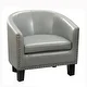 preview thumbnail 9 of 8, Isabela Faux Leather Barrel Accent Club Chair by Moser Bay Grey