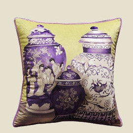 Luxury Purple Three Vase Printing Pillow 18"X18"