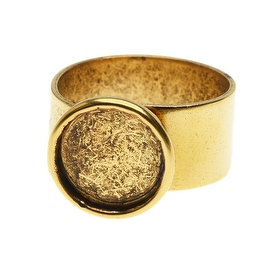 Nunn Design Adjustable Ring, 10mm Circle Bezel, 1 Piece, Antiqued Gold
