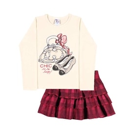 Girls Outfit Long Sleeve Shirt and Skirt Kids Set Pulla Bulla Sizes 2-10 Years