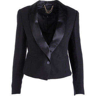 Juicy Couture Black Label Womens Drapey Crepe Tuxedo Jacket