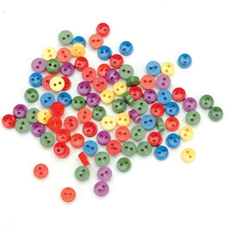 Dress It Up Embellishments-Tiny Round Buttons - Primary