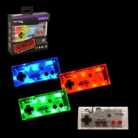 Retrolink Blue/ Red/ Green LED Wired NES USB Controller With On-Off Switch and Dimmer for PC/ MAC