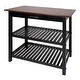 Thumbnail 25, 2-shelf Natural Solid Wood Top Kitchen Island - N/A. Changes active main hero.