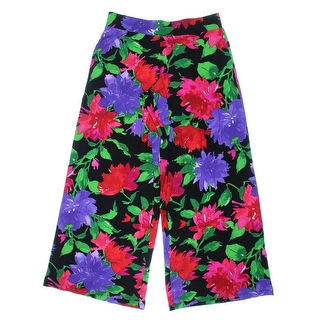 Lauren Ralph Lauren Womens Petites Jersey Floral Print Wide Leg Pants