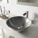 Thumbnail 1, VIGO Simply Silver Glass Vessel Bathroom Sink Set with Niko Faucet.