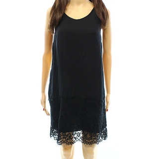 Valette NEW Black Crochet Lace Trim Women's Size Small S Tunic Dress