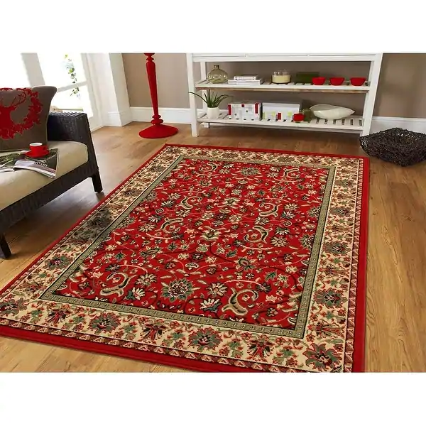 Copper Grove Bondy Bordered Oriental Area Rug with Jute Backing