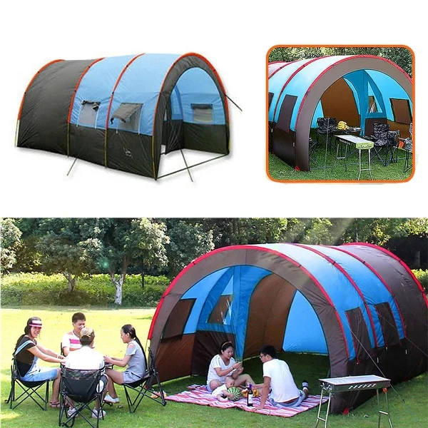 Extended Tent Camping 5-8 Person Weatherproof Durable With Carry Bag