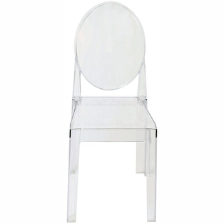 2xhome - LARGE Size - Clear Victorian Ghost Style Armless Side Chair