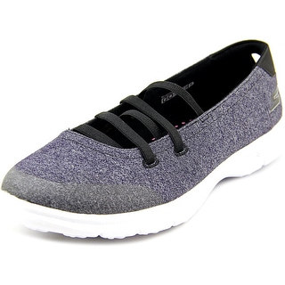 Skechers Go Step Pose Mary Jane Women Round Toe Canvas Gray Walking Shoe