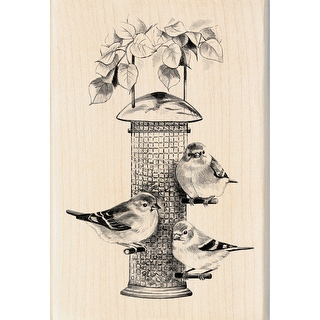 Inkadinkado Mounted Rubber Stamp 4"X2.75"-Bird Feeder