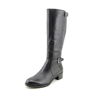 Franco Sarto Chilled Women Round Toe Leather Black Knee High Boot