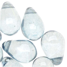 Czech Glass Smooth Teardrop Beads 9x6mm - Luminescent Blue (20)