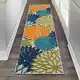 preview thumbnail 30 of 158, Nourison Aloha Floral Modern Indoor/Outdoor Area Rug 2' x 6' Runner - Green/Blue