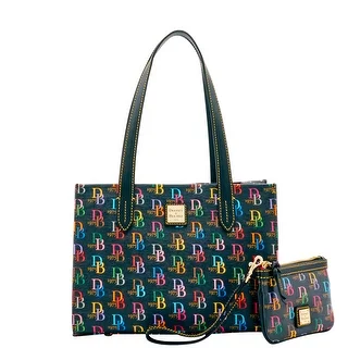 Dooney & Bourke DB75 Multi Sm Shopper & Med Wristlet (Introduced by Dooney & Bourke at $228 in Oct 2016) - Black