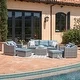 preview thumbnail 1 of 21, Corvus Martinka 9-piece Cushioned Wicker Patio Chat Set Light Blue