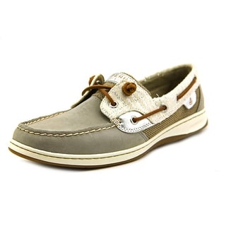 Sperry Top Sider Bluefish Women Moc Toe Leather Gray Boat Shoe