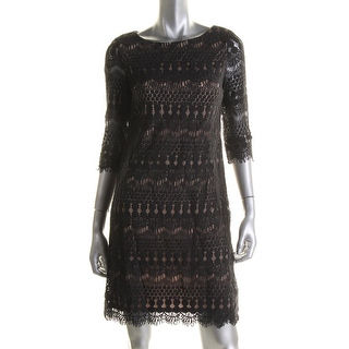 Jessica Howard Womens Petites Lace 3/4 Sleeves Cocktail Dress - 14P