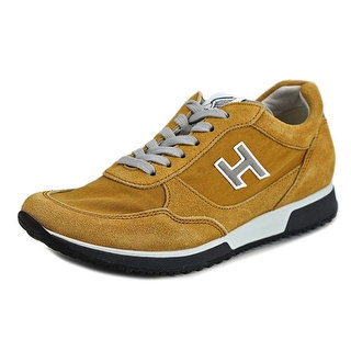 Hogan H198 N.Mod.Sport.H Flock Youth Round Toe Suede Yellow Sneakers