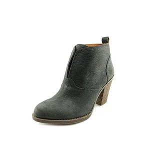 Lucky Brand Ehllen Women W Round Toe Leather Black Ankle Boot (Option: 11)