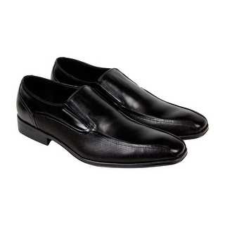 Kenneth Cole Other Half Mens Black Leather Casual Dress Slip On Loafers Shoes