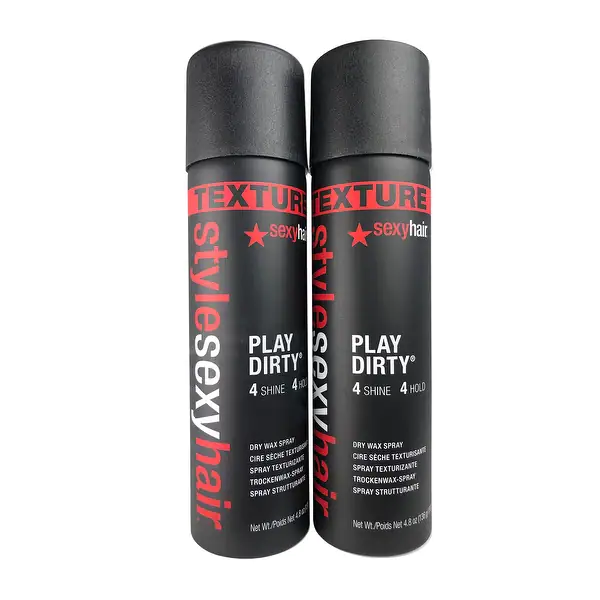 SexyHair Style Play Dirty 4Shine 4Hold Texturizing Dry Wax Hair Spray 4.8 oz each TWO