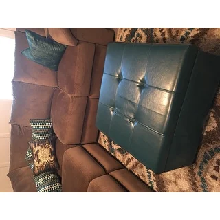 Cortez Faux Leather Storage Ottoman by Christopher Knight Home