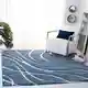 preview thumbnail 39 of 103, SAFAVIEH Florida Shag Sigtraud Abstract Waves 1.2-inch Area Rug